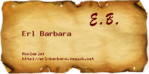 Erl Barbara névjegykártya